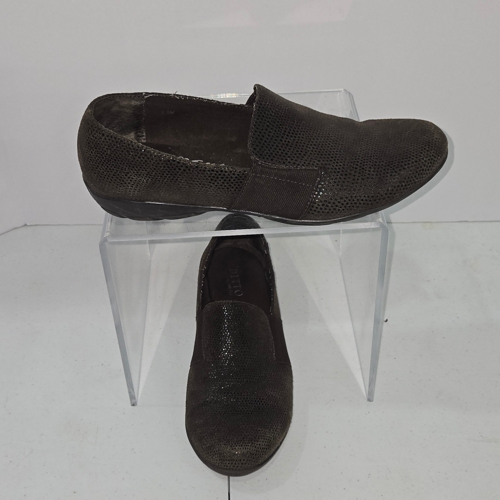 Ditto by Van Eli Womens 9.5M Brown Textured Metallic Slip On Loafers AC555